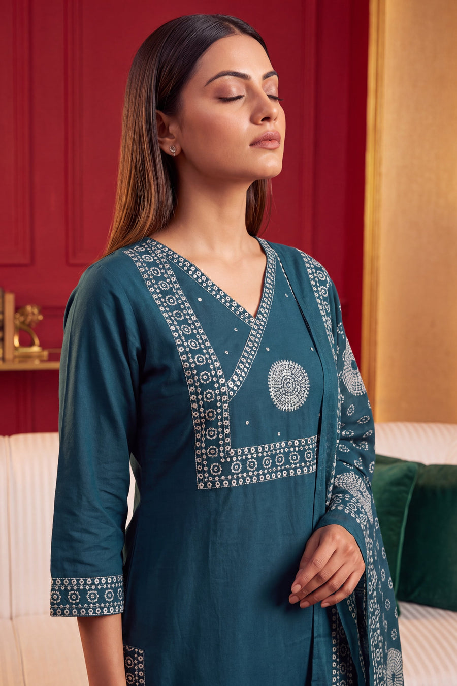 Denim Drift Cotton Dupatta Set — image 6
