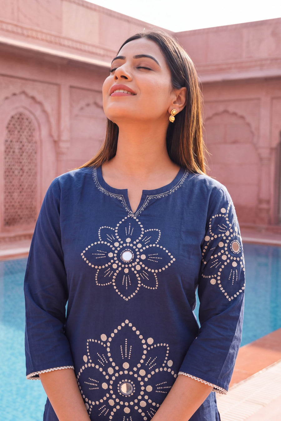 Sapphire Bloom Cotton Dupatta Set — image 7