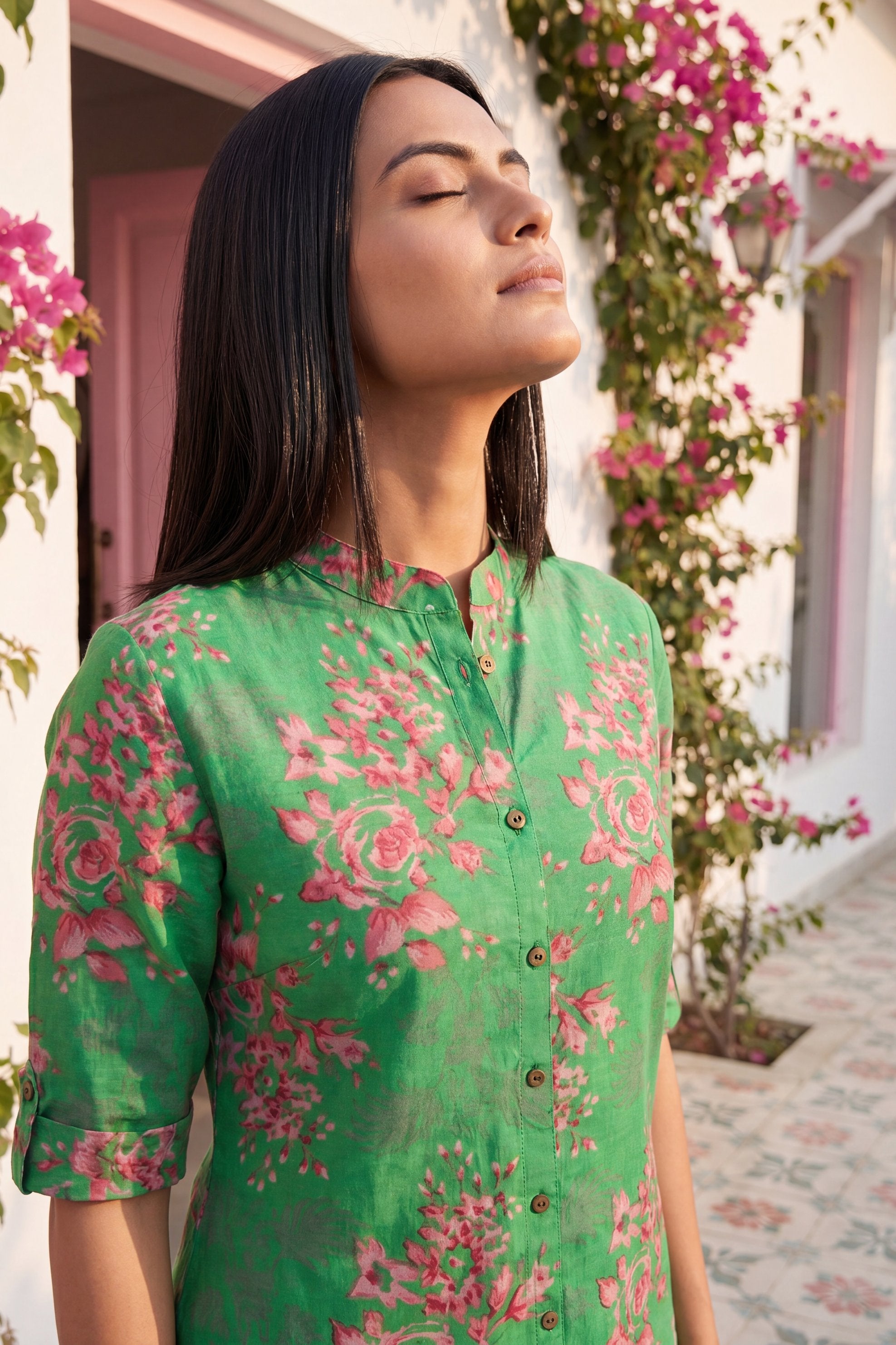 Boulevard Emerald Mandarin Cotton Co-ord Set