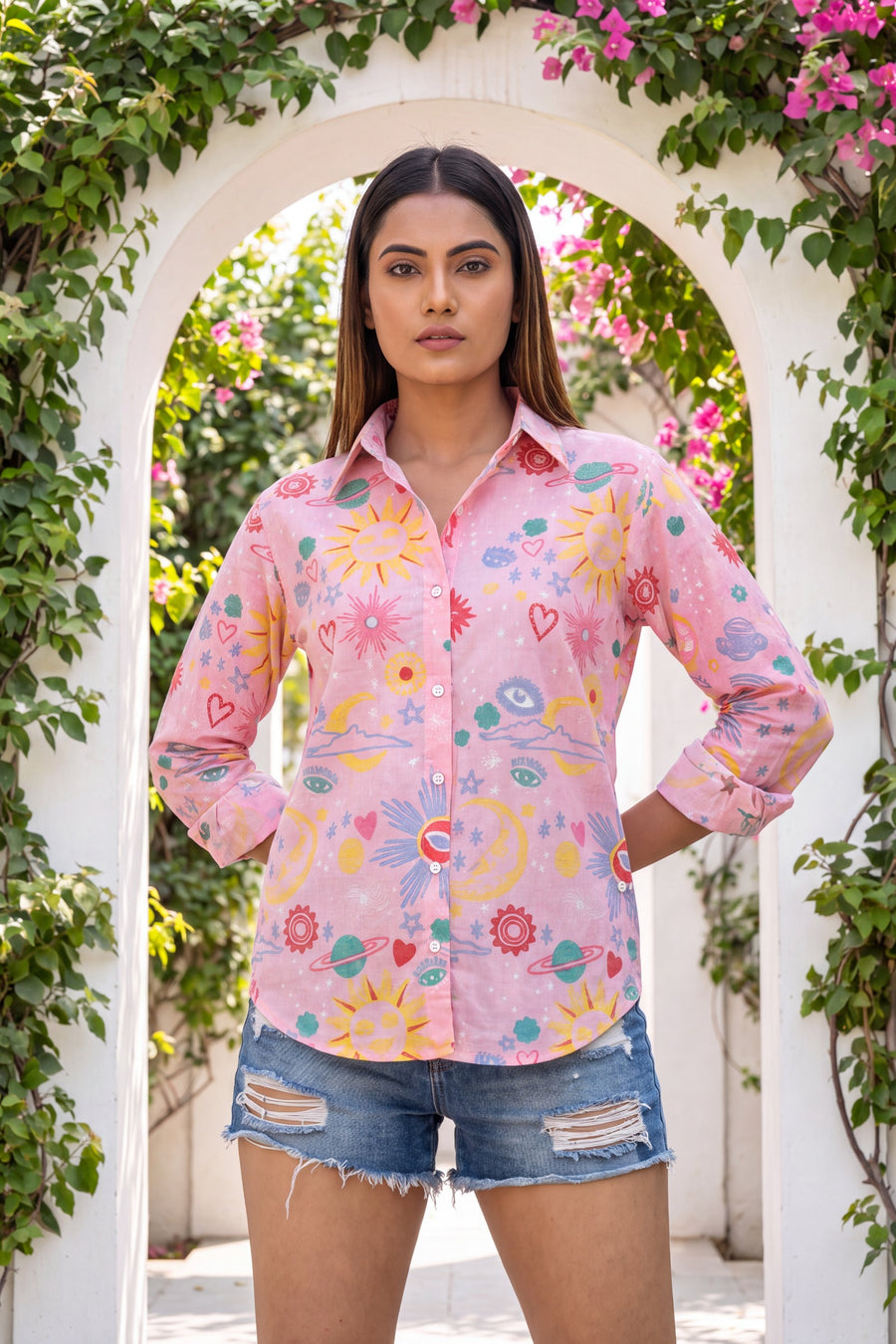 Flamingo Pink Cotton Shirt — image 8