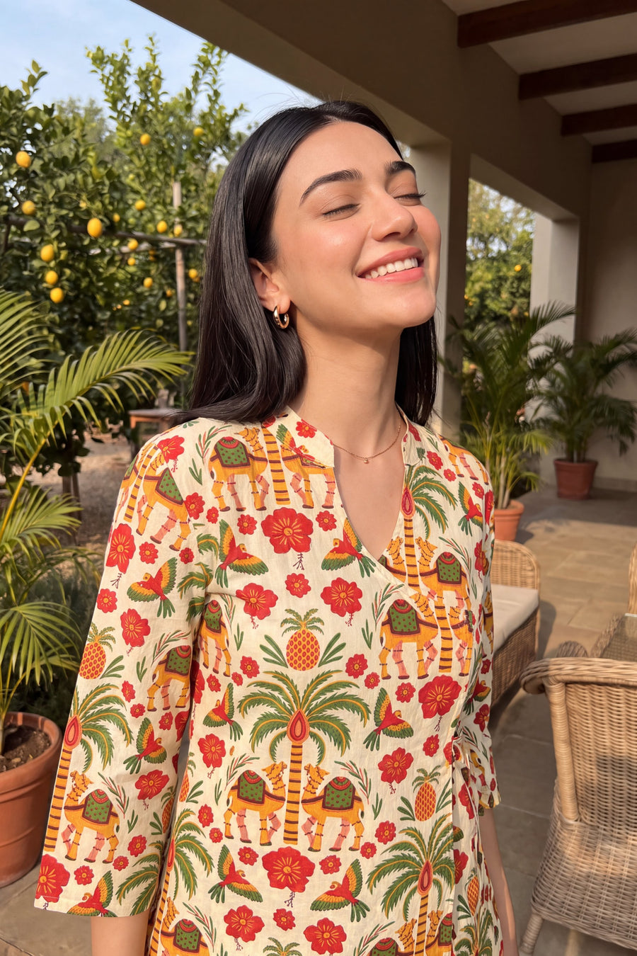 Orchard Bloom Angrakha Cotton Co-ord Set — image 4