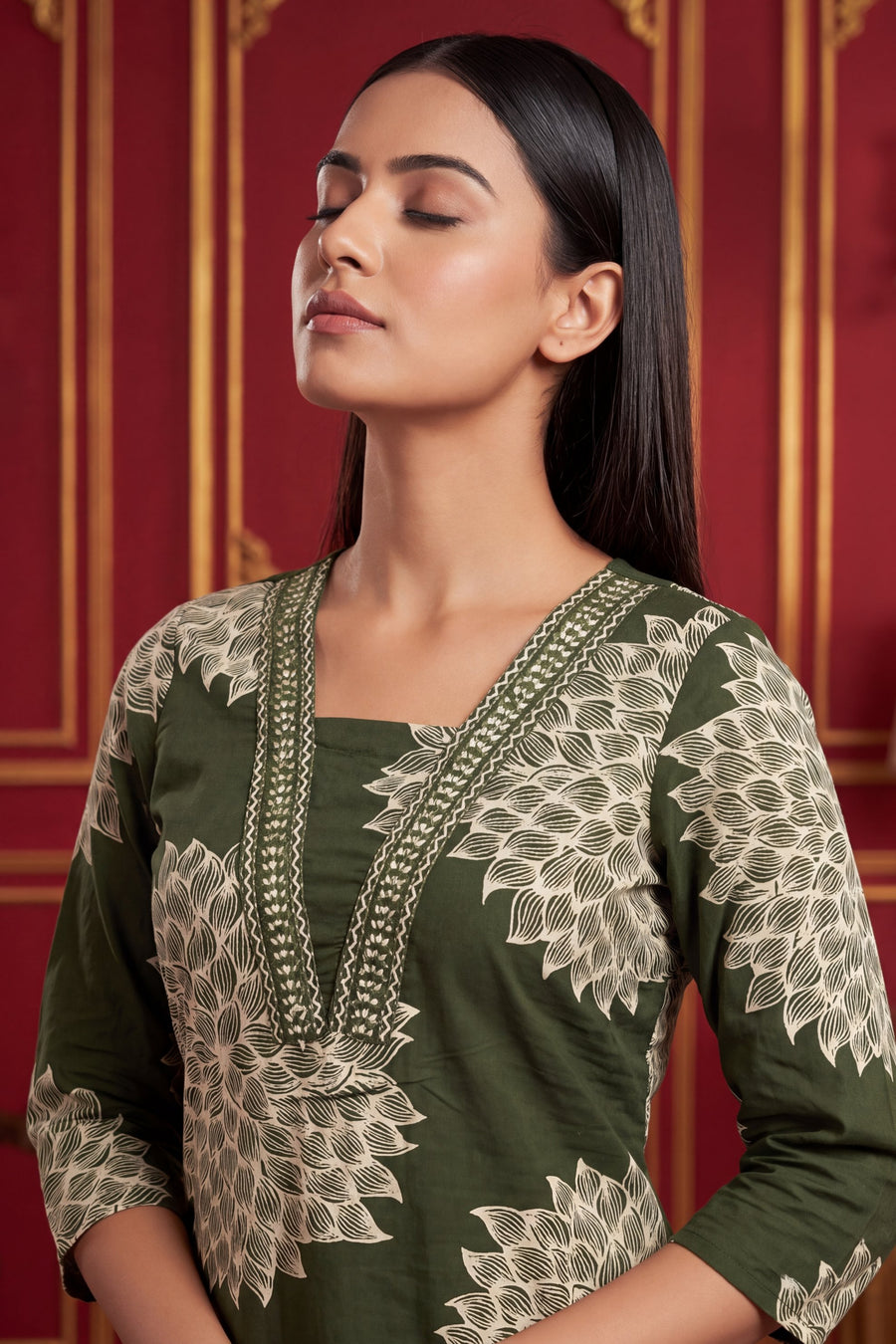 Basil Whisper Cotton Dupatta Set — image 6