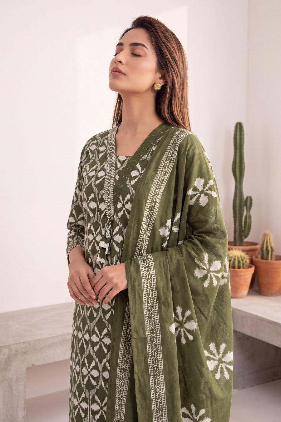 Clover Dell Cotton Dupatta Set — image 6