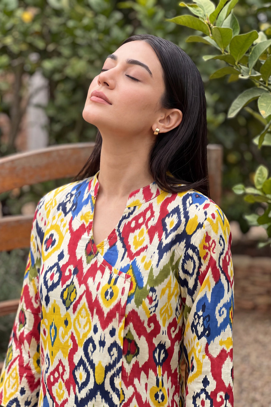 Festive Ikat Angrakha Cotton Co-ord Set — image 3