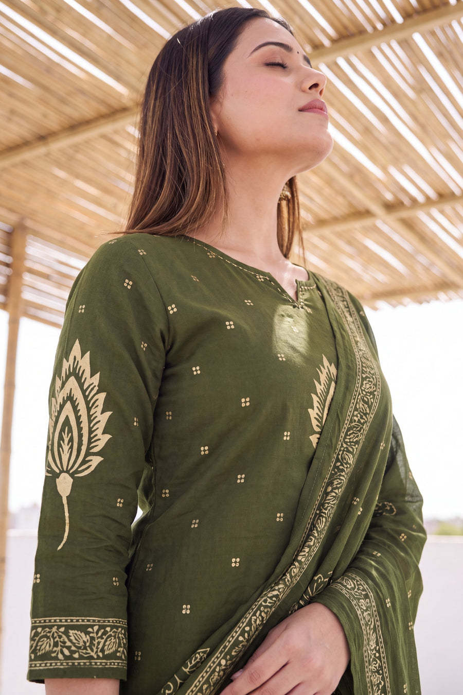 Sage Orchard Cotton Dupatta Set — image 6