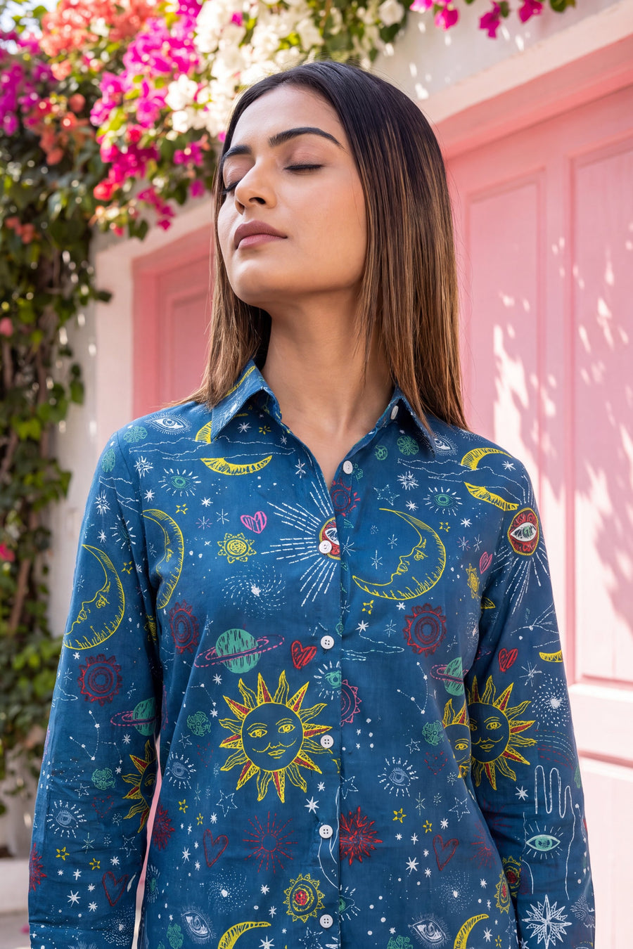 Teal Wave Cotton Shirt — image 14