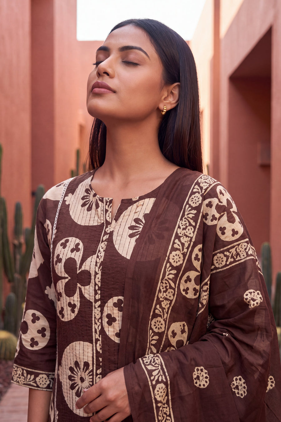 Cocoa Dune Cotton Dupatta Set — image 6