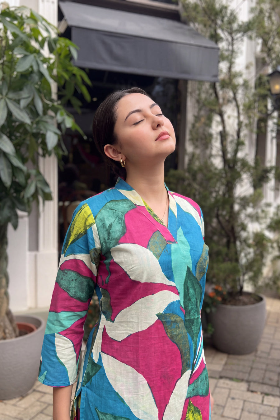 Lagoon Foliage Cotton Farshi Salwar Set — image 6