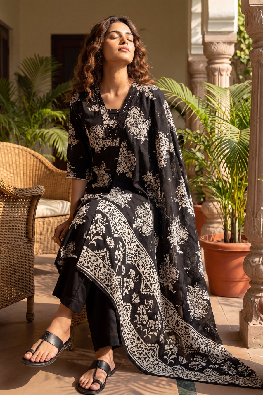 Pantheon Onyx Cotton Dupatta Set — image 9