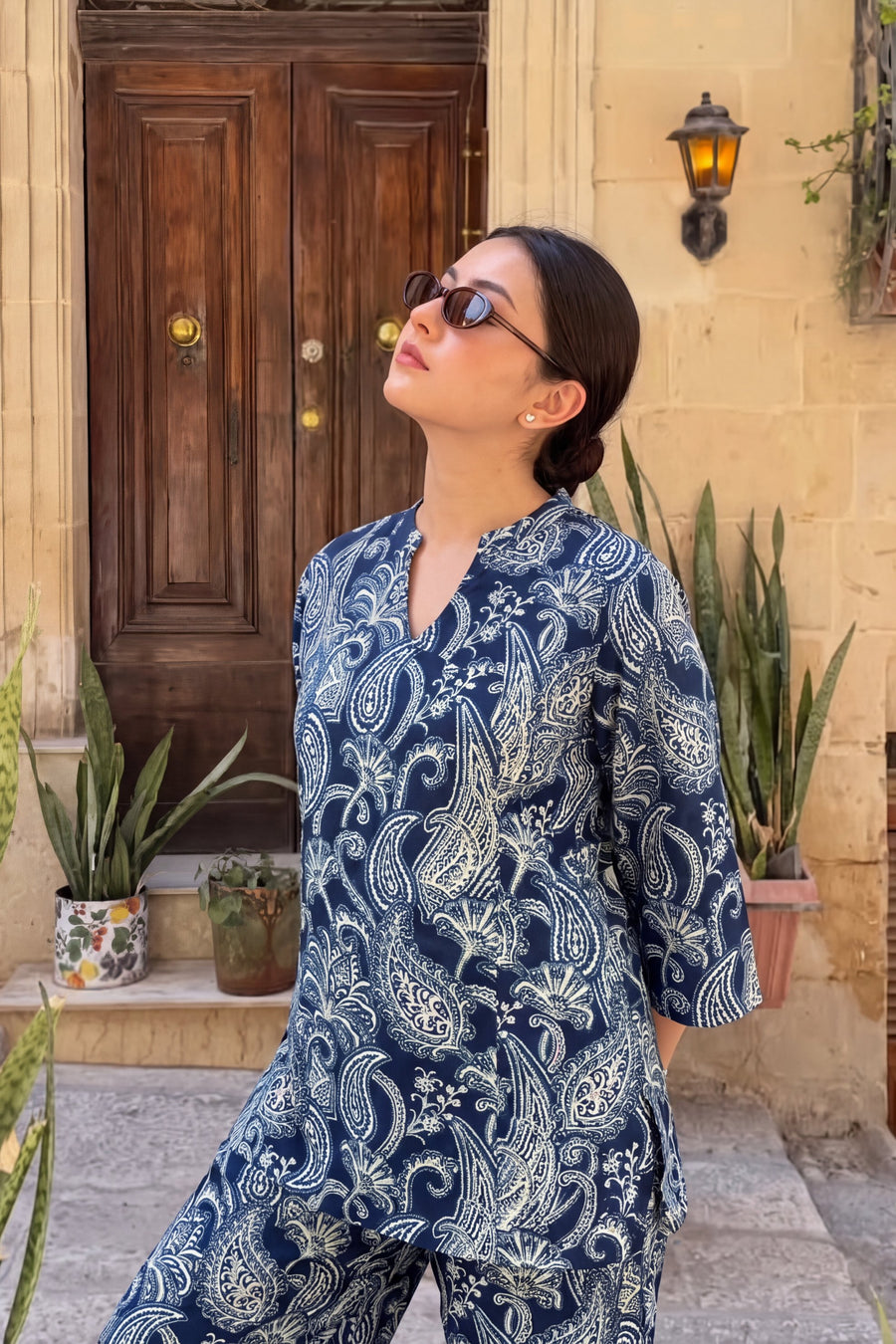 Nightfall Bloom Angrakha Cotton Co-ord Set — image 13