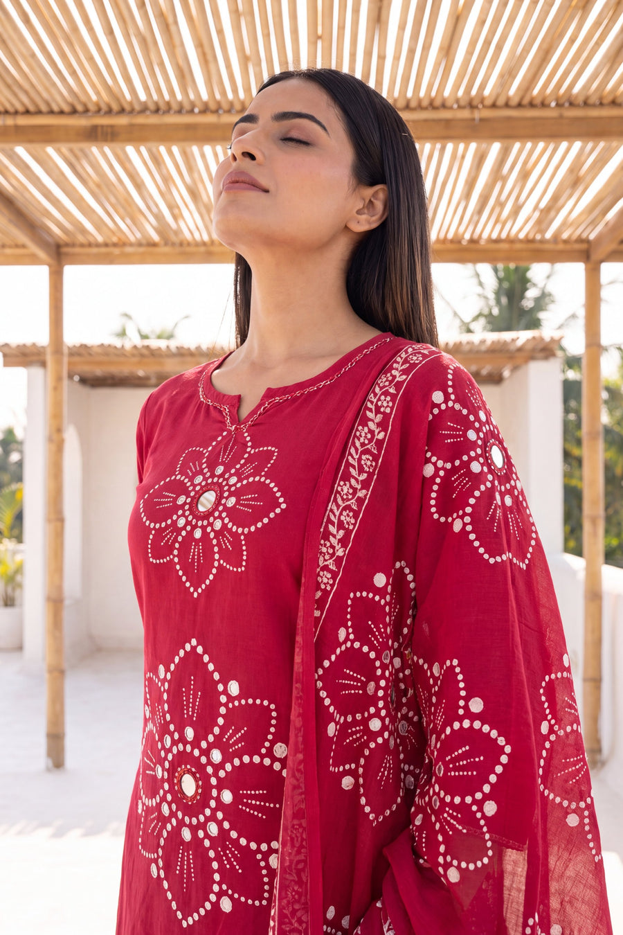 Blush Garden Cotton Dupatta Set — image 7