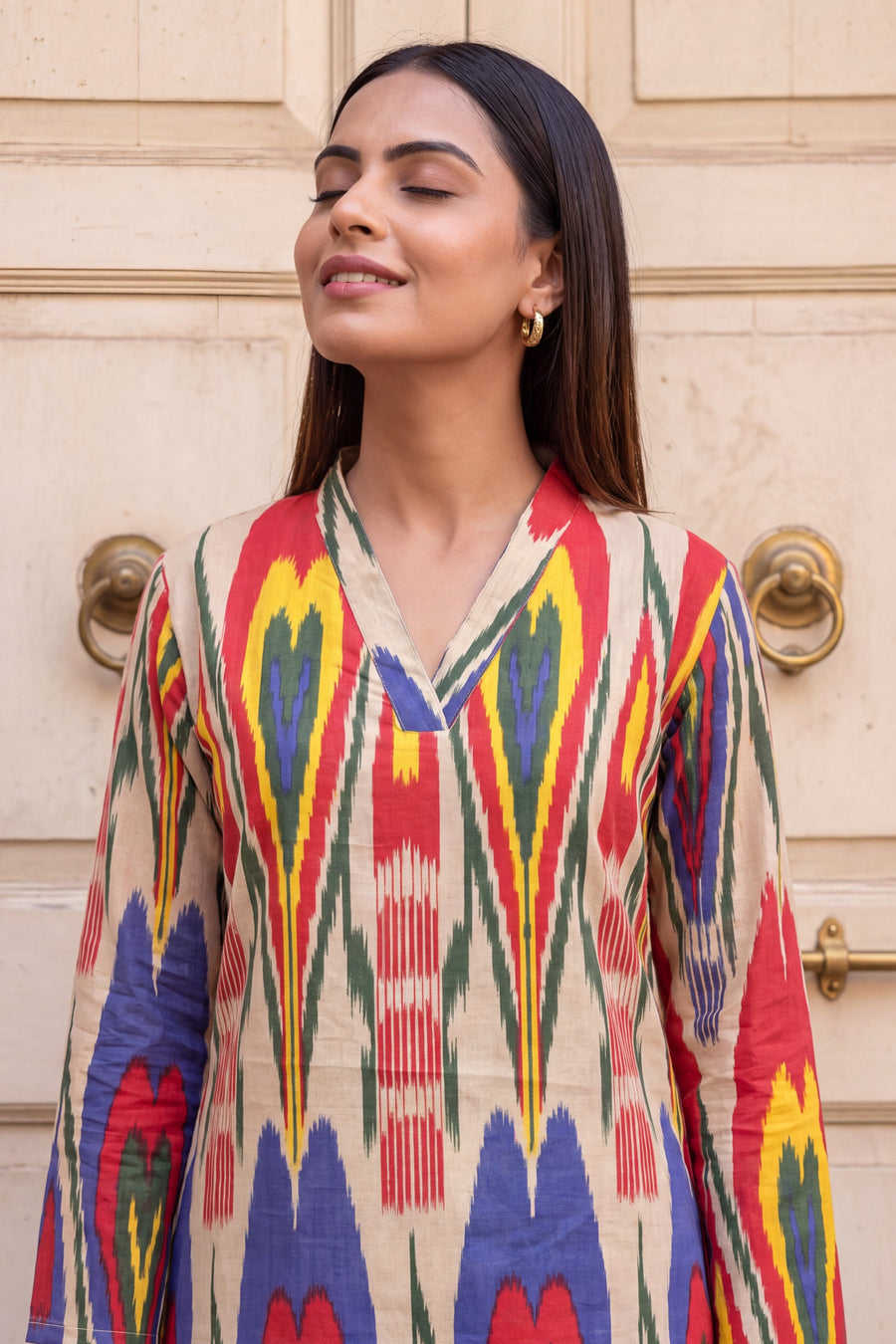 Fiesta Ikat Cotton Farshi Salwar Set — image 3