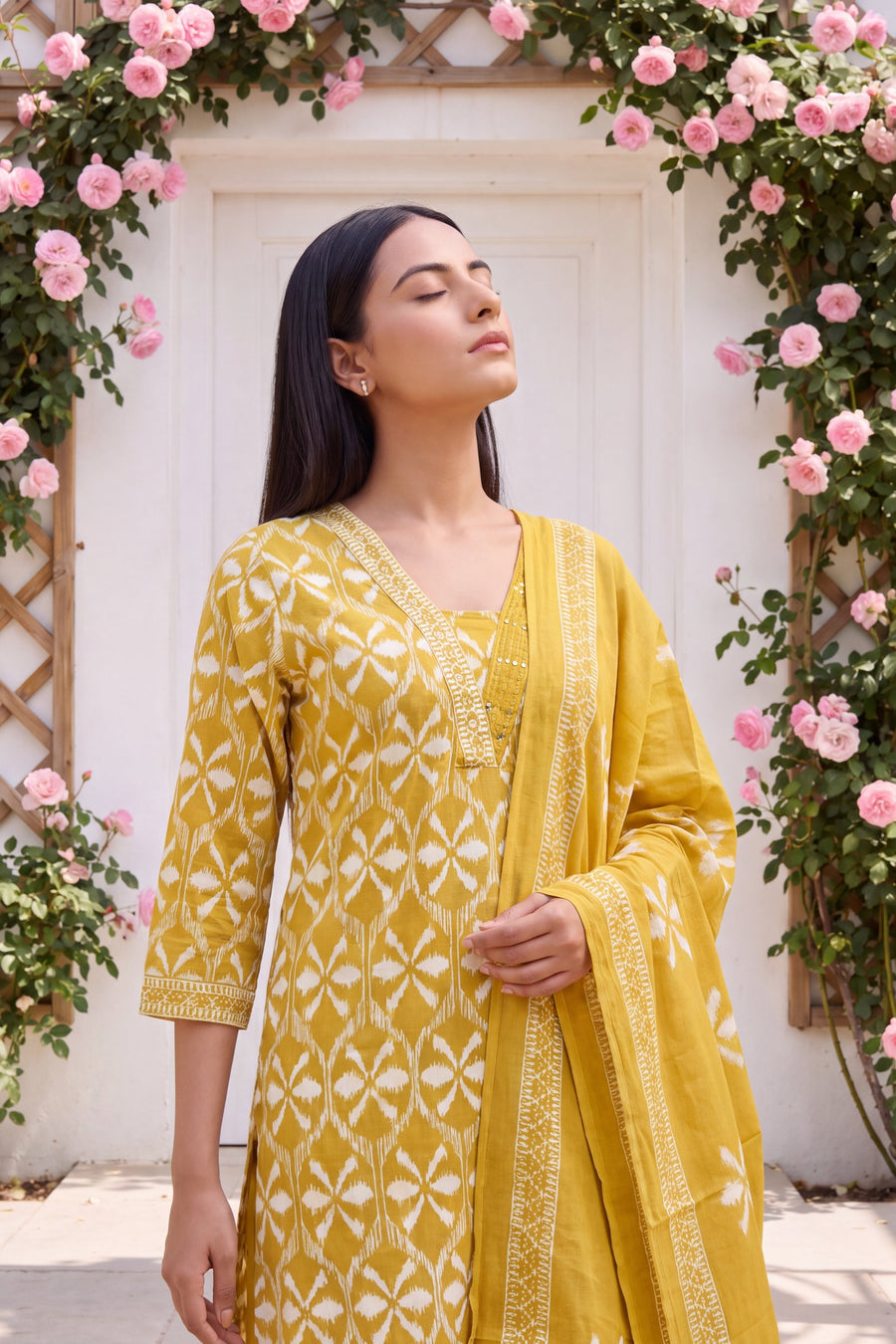 Sunbeam Glow Cotton Dupatta Set — image 5