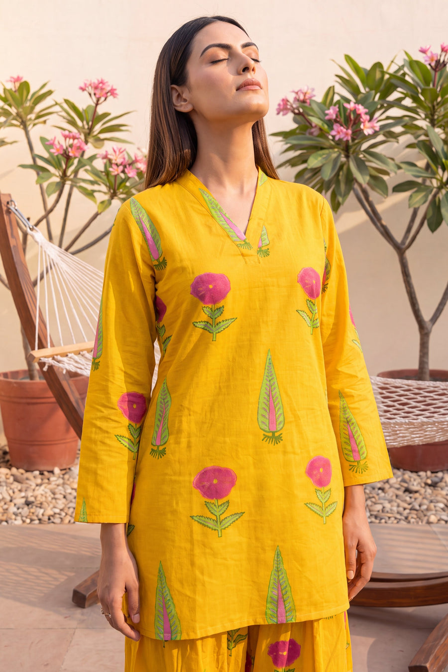 Marigold Glow Cotton Farshi Salwar Set — image 9