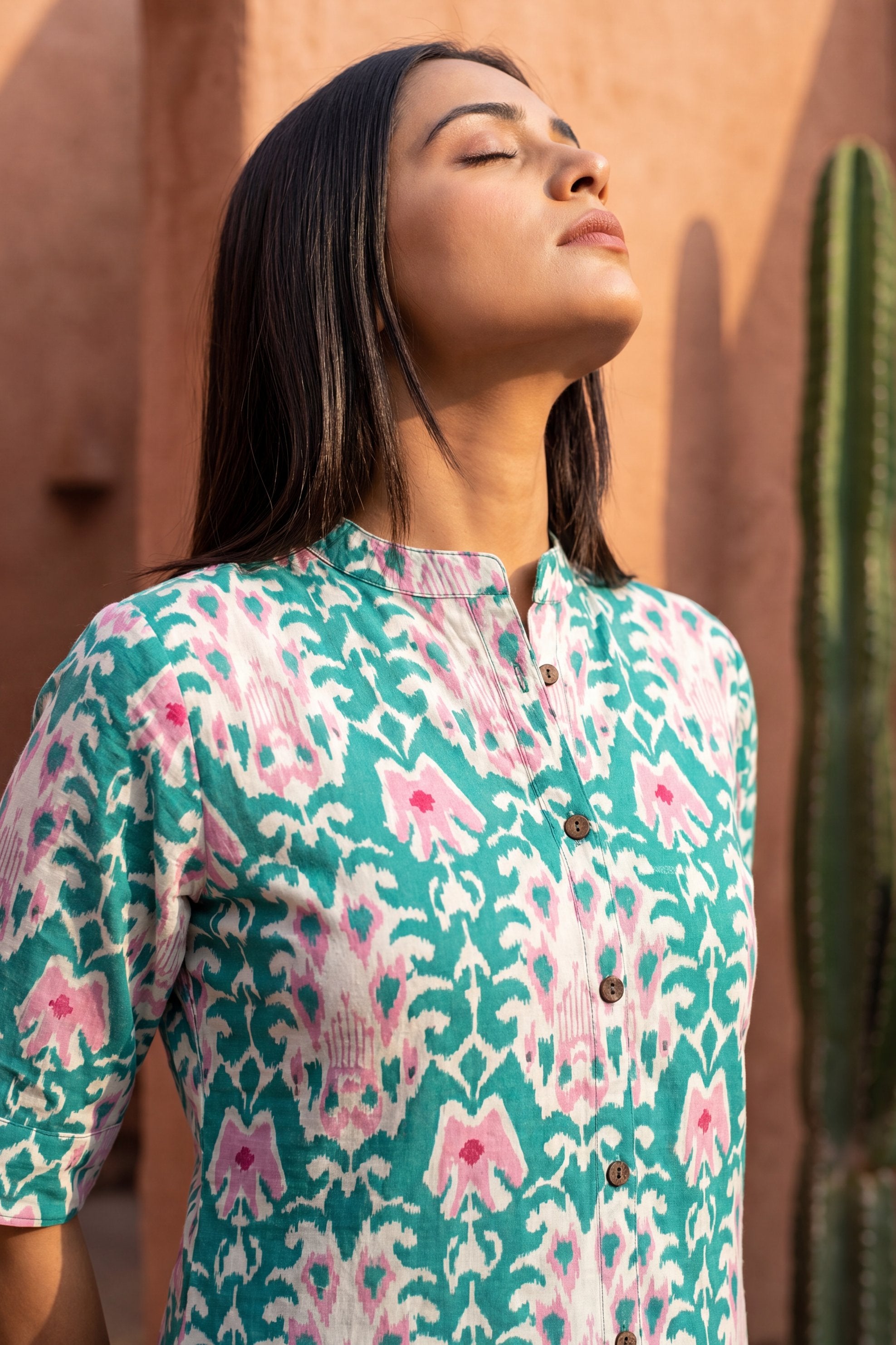 Atelier Olive Mandarin Cotton Co-ord Set