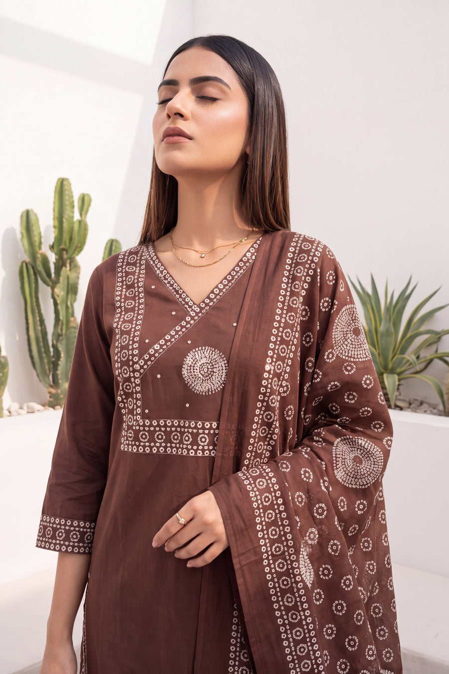 Toffee Ridge Cotton Dupatta Set — image 5