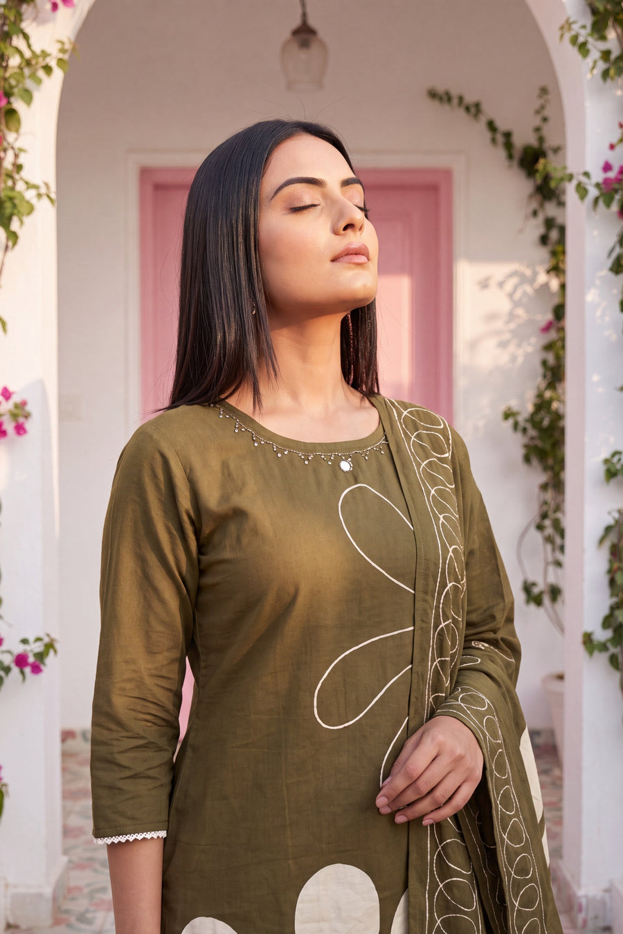 Olive Grove Cotton Dupatta Set — image 7