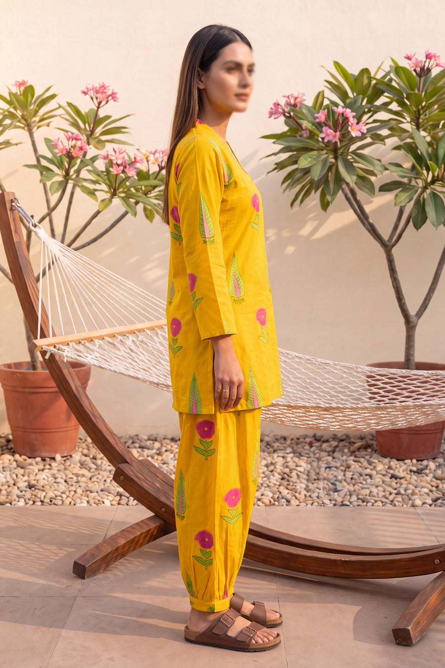 Marigold Glow Cotton Farshi Salwar Set — image 10