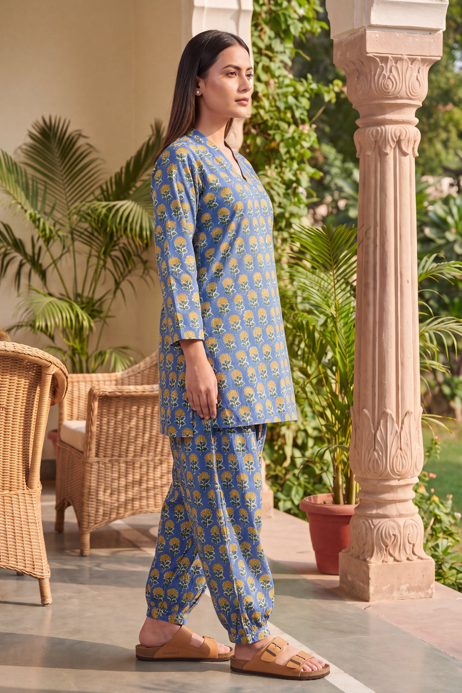 Cobalt Ripple Cotton Farshi Salwar Set — image 9