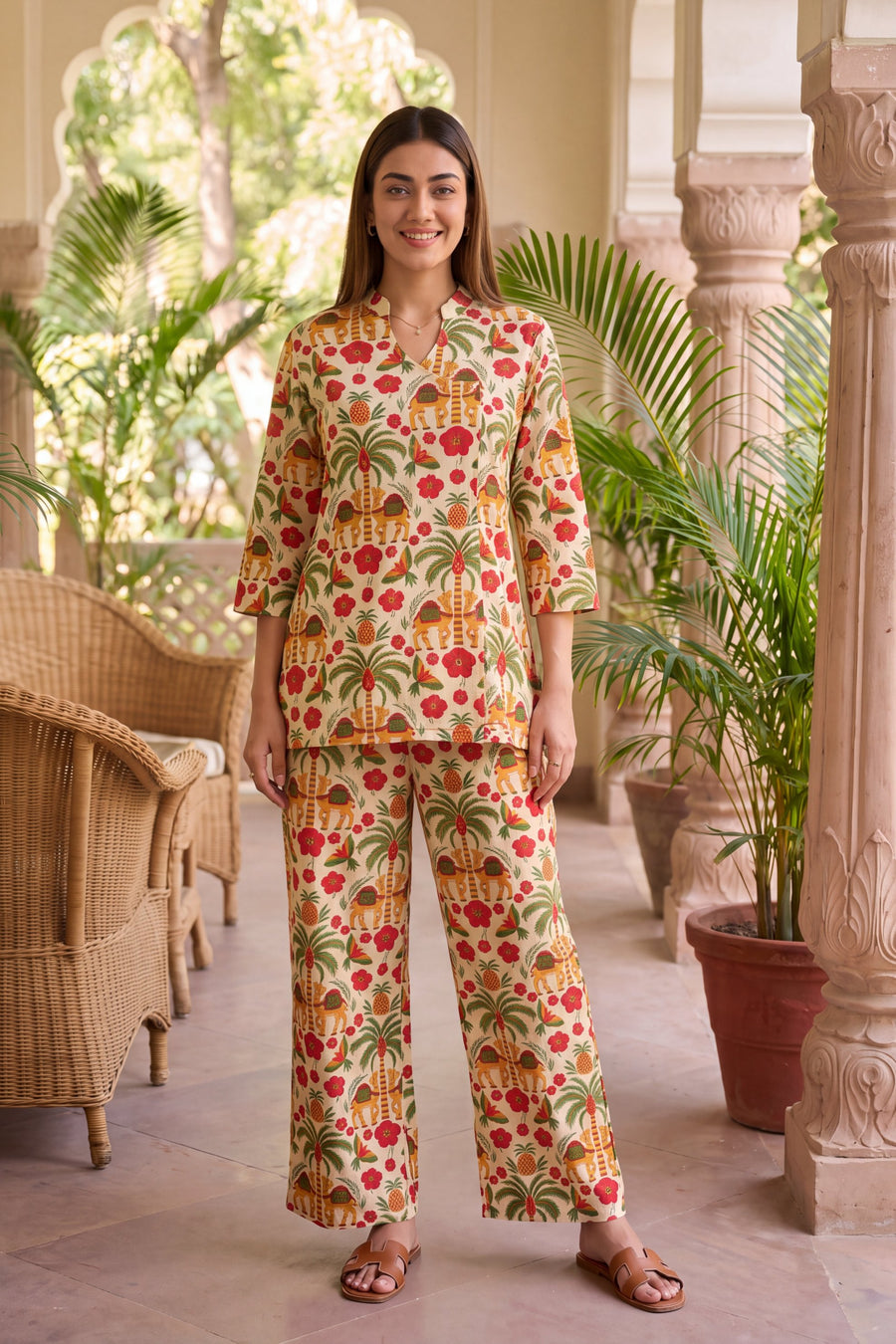 Orchard Bloom Angrakha Cotton Co-ord Set — image 10