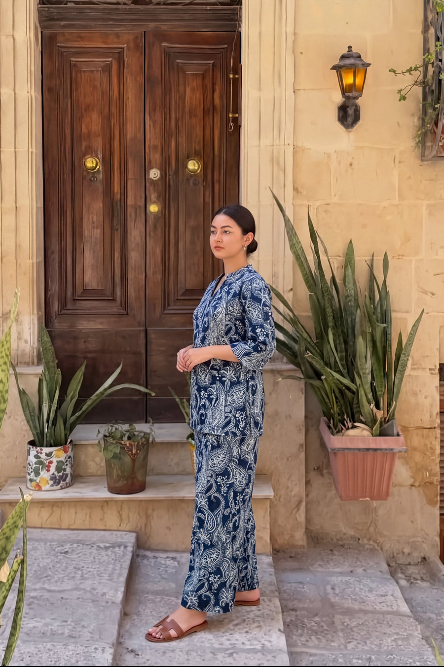 Nightfall Bloom Angrakha Cotton Co-ord Set — image 14