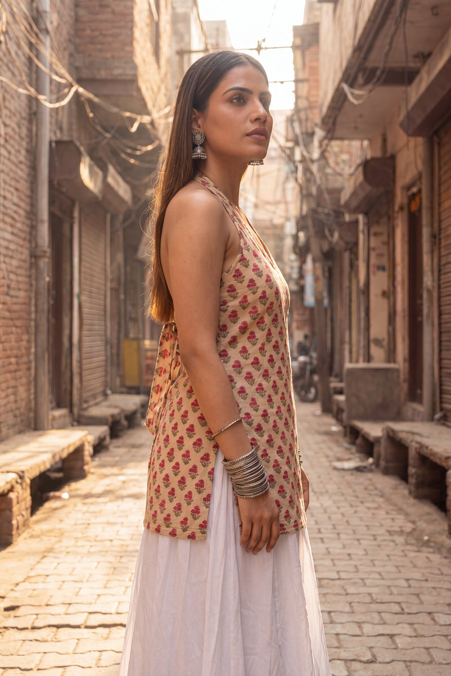Atelier Sand Beige Halter Cotton Top — image 13