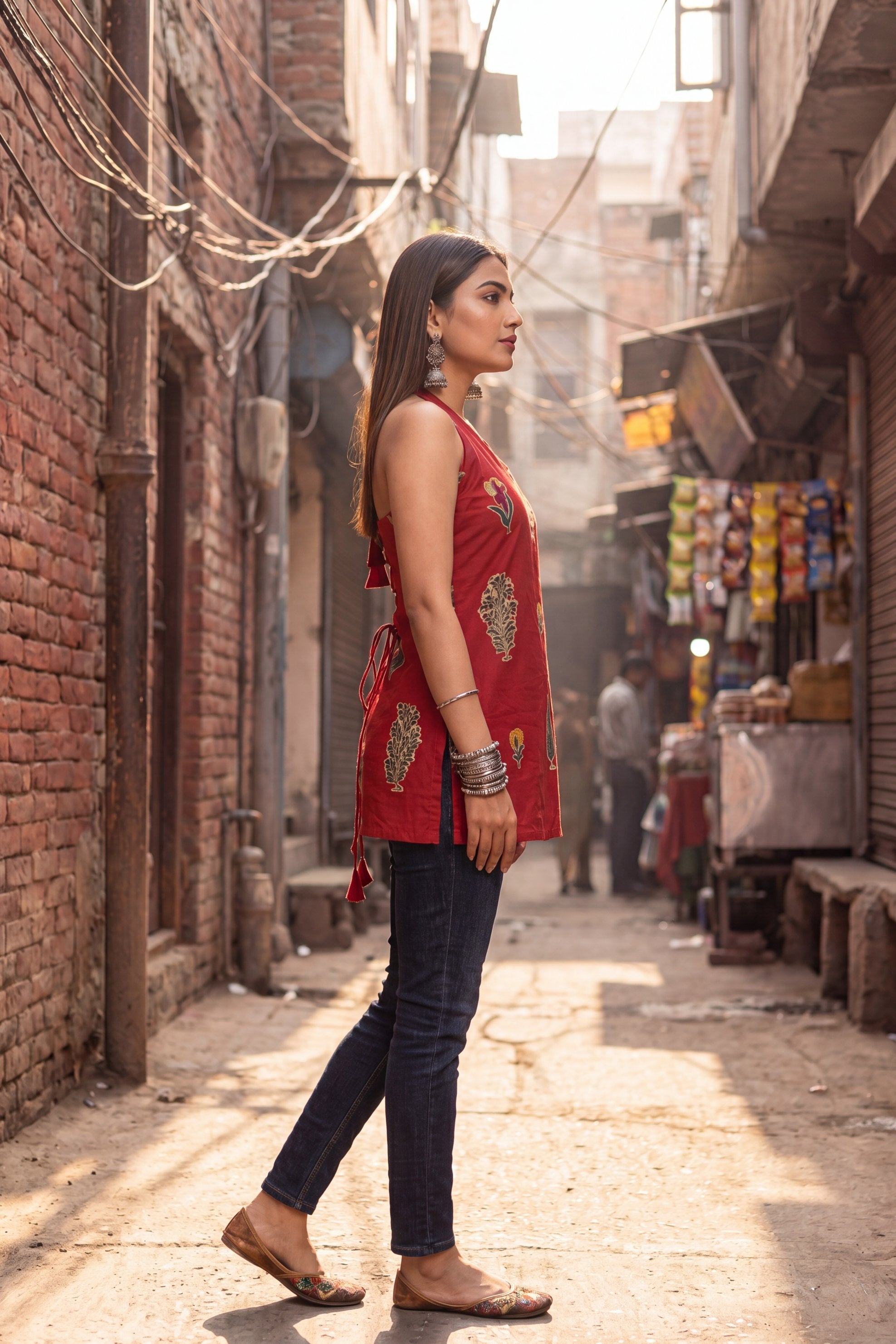 Burgundy Sonata Halter Cotton Top