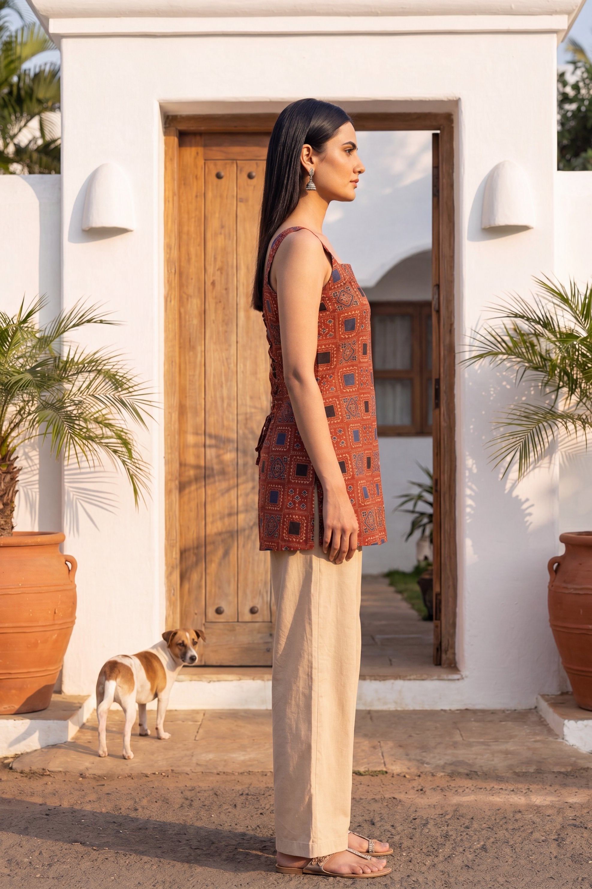 Wine Reverie Square Neck Cotton Top