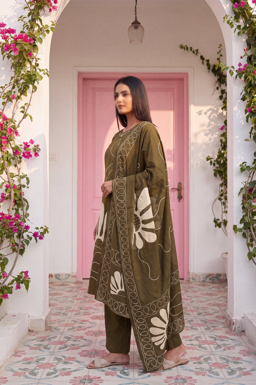 Olive Grove Cotton Dupatta Set — image 8