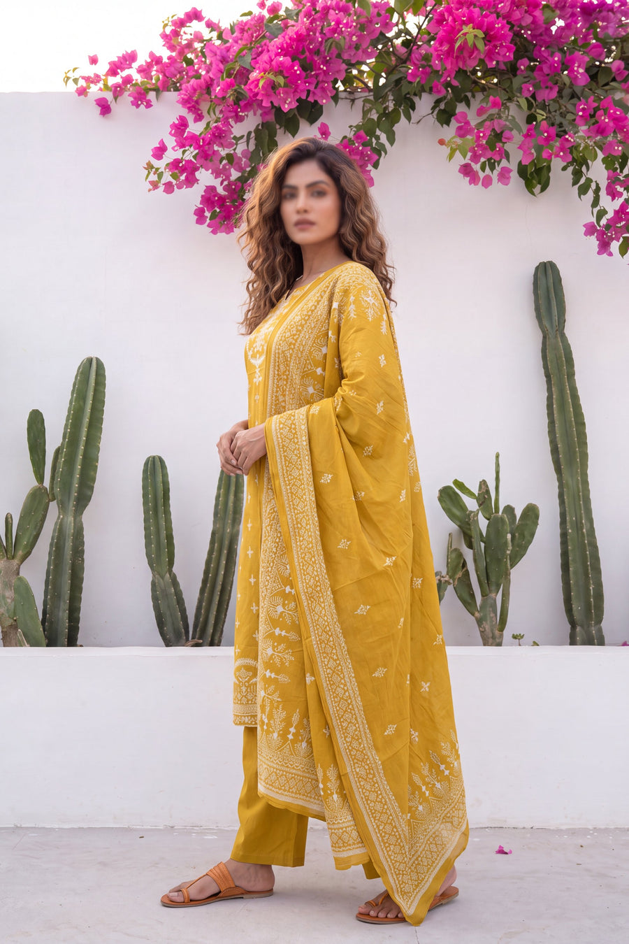Toscana Goldenrod Cotton Dupatta Set — image 8