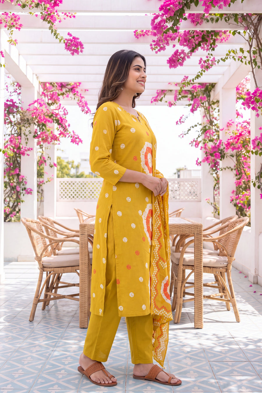 Honey Meadow Cotton Dupatta Set — image 6