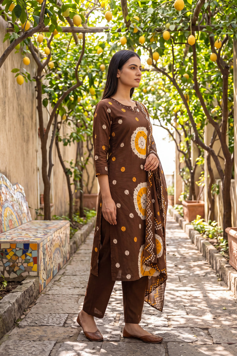 Hazel Trail Cotton Dupatta Set — image 7