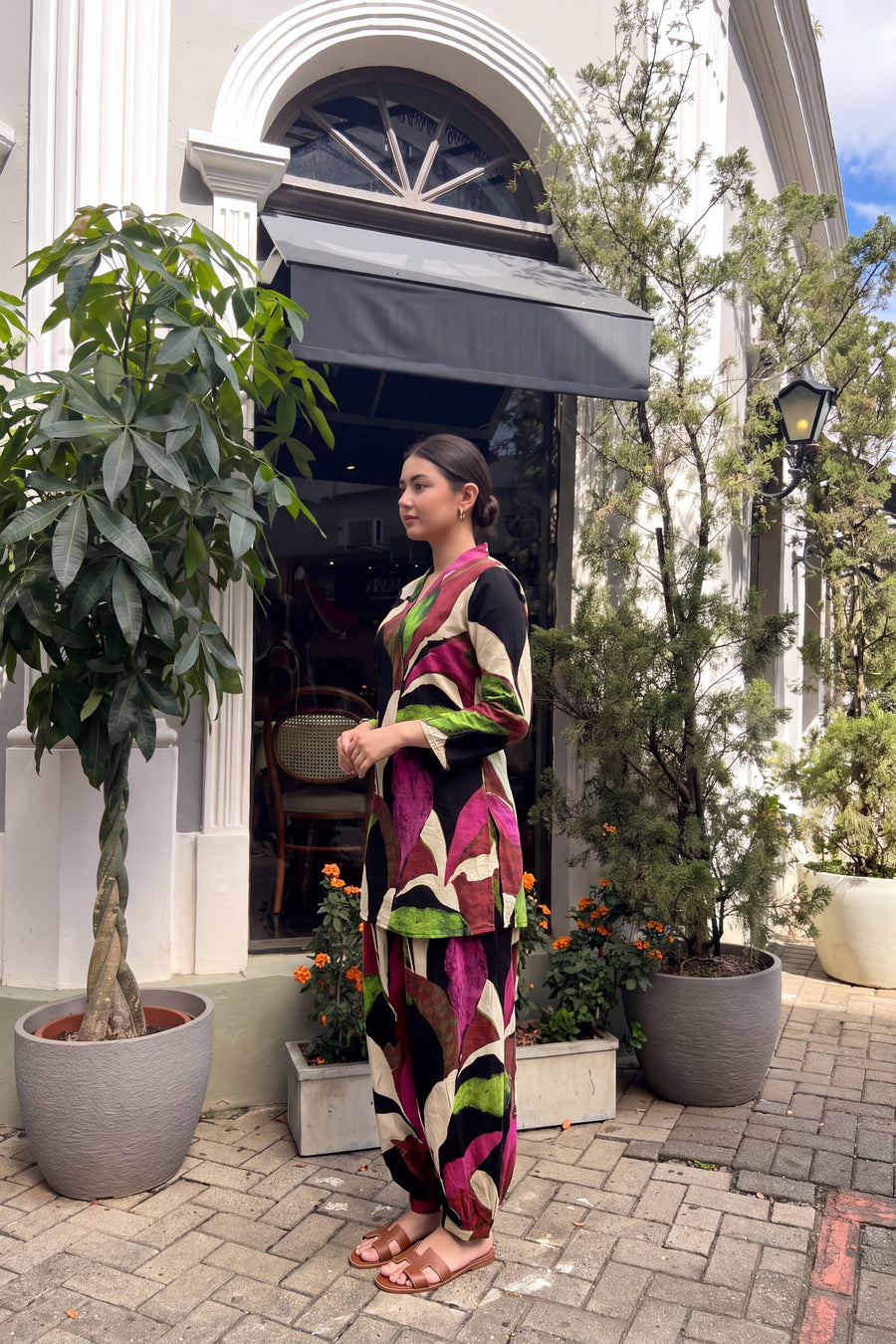 Magenta Foliage Cotton Farshi Salwar Set — image 14