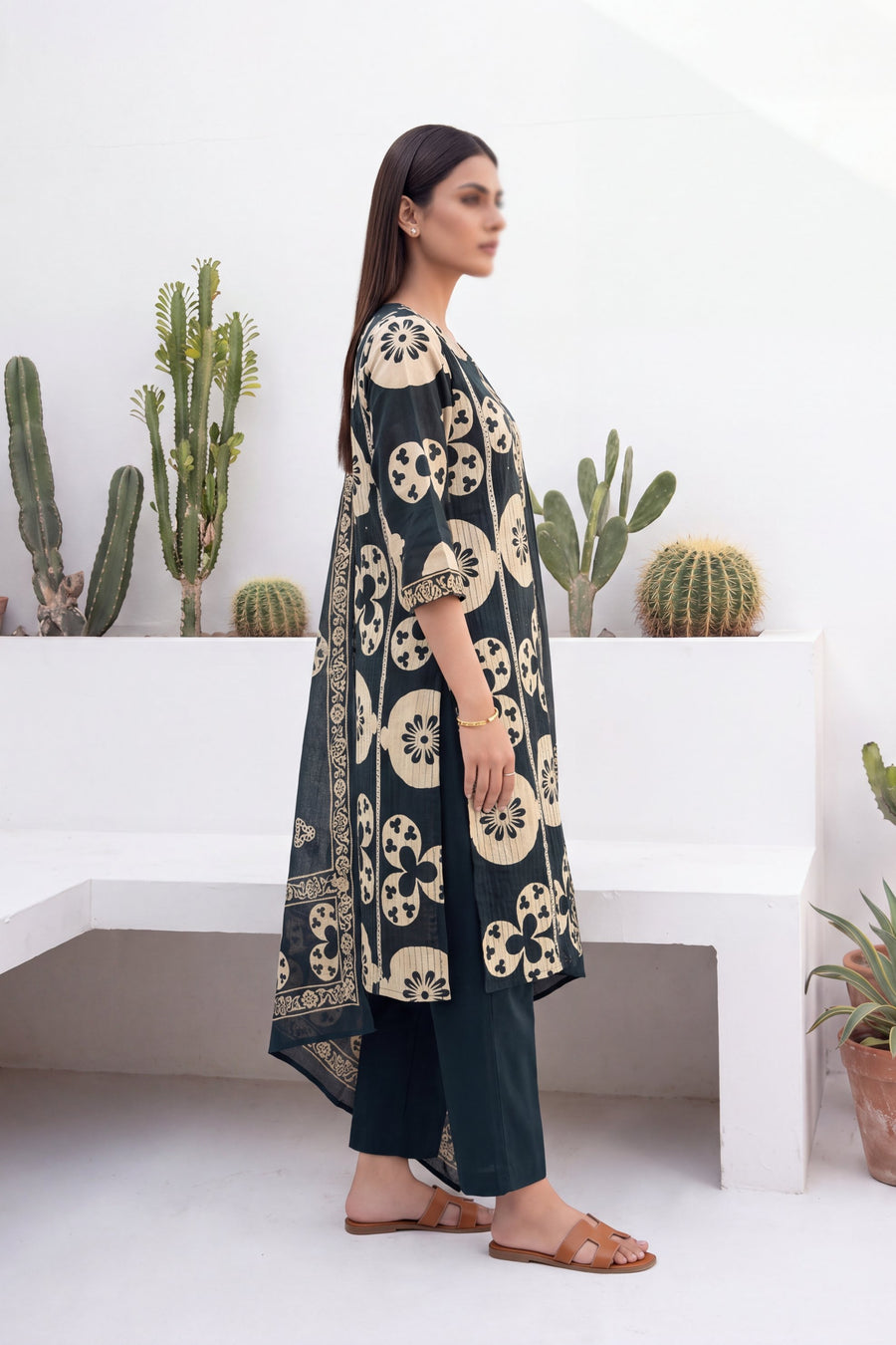 Cobalt Mist Cotton Dupatta Set — image 7