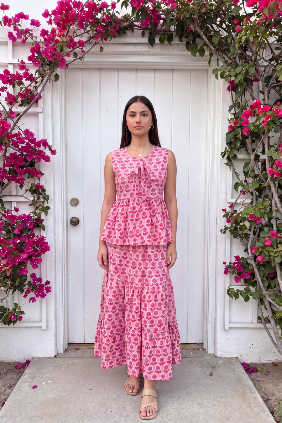 Blush Tiered Cotton Skirt Set — image 7