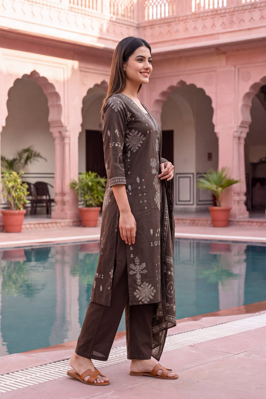 Slate Cove Cotton Dupatta Set — image 8