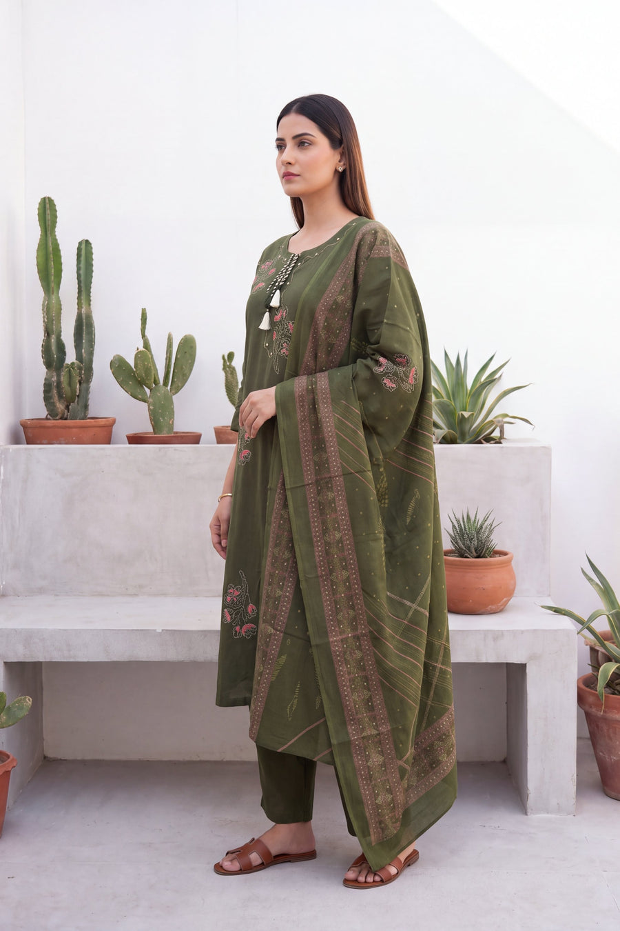Pine Glade Cotton Dupatta Set — image 7