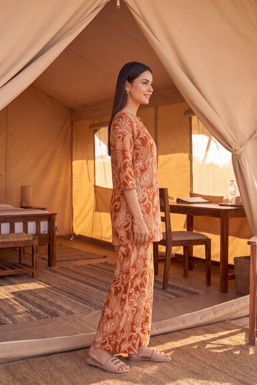 Copper Paisley Cotton Co-ord Set — image 7
