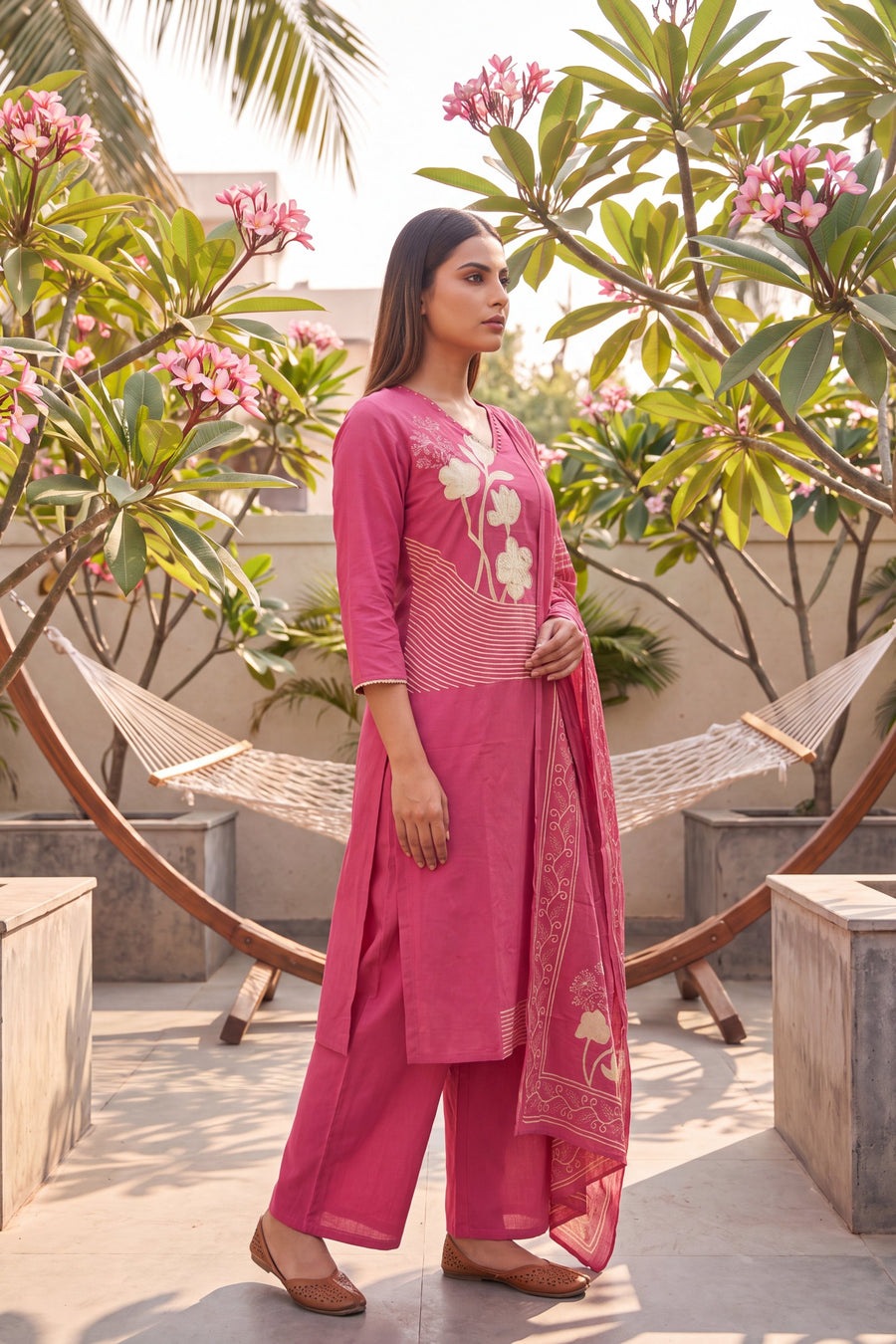 Rose Quartz Cotton Dupatta Set — image 9