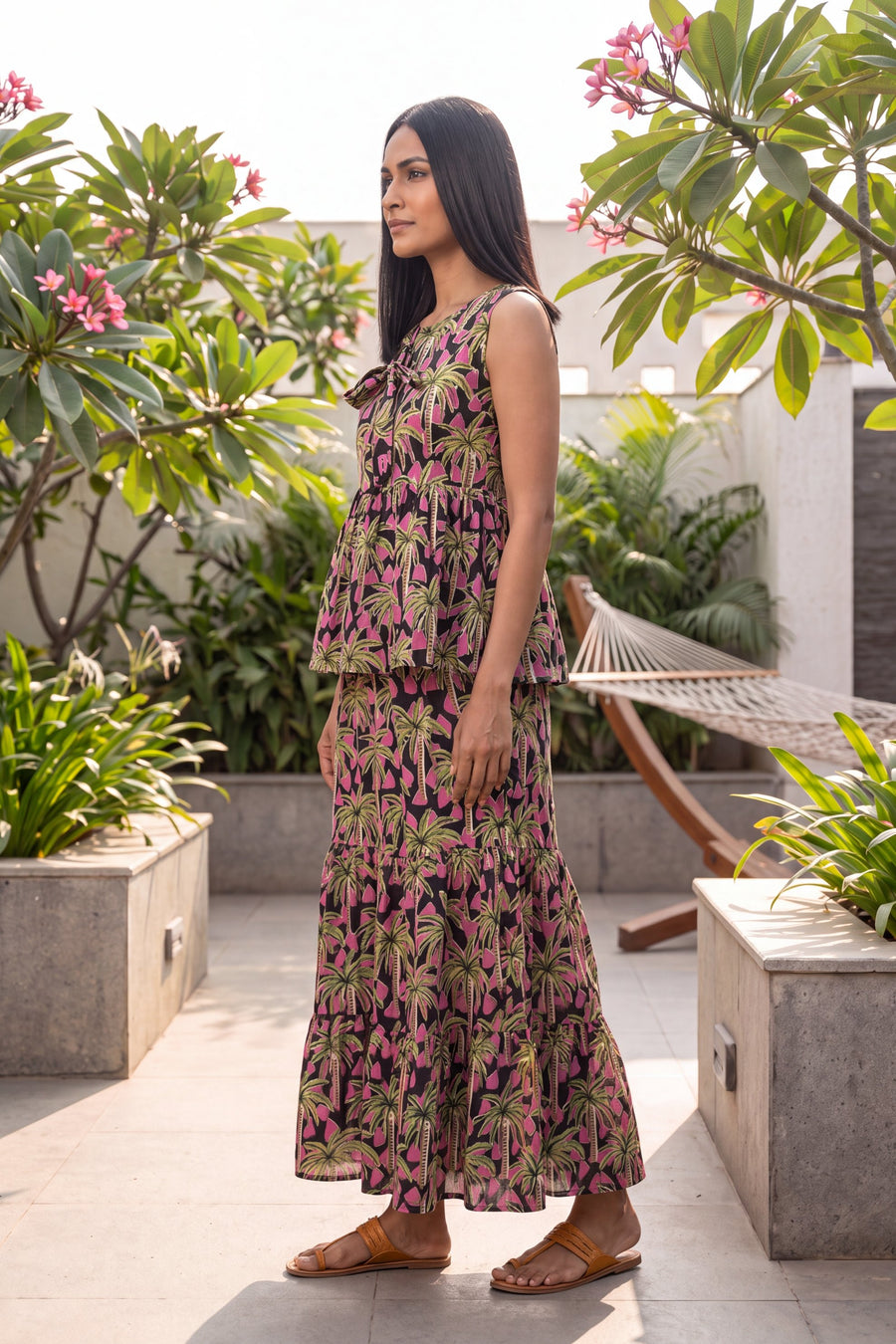 Noir Tiered Cotton Skirt Set — image 9