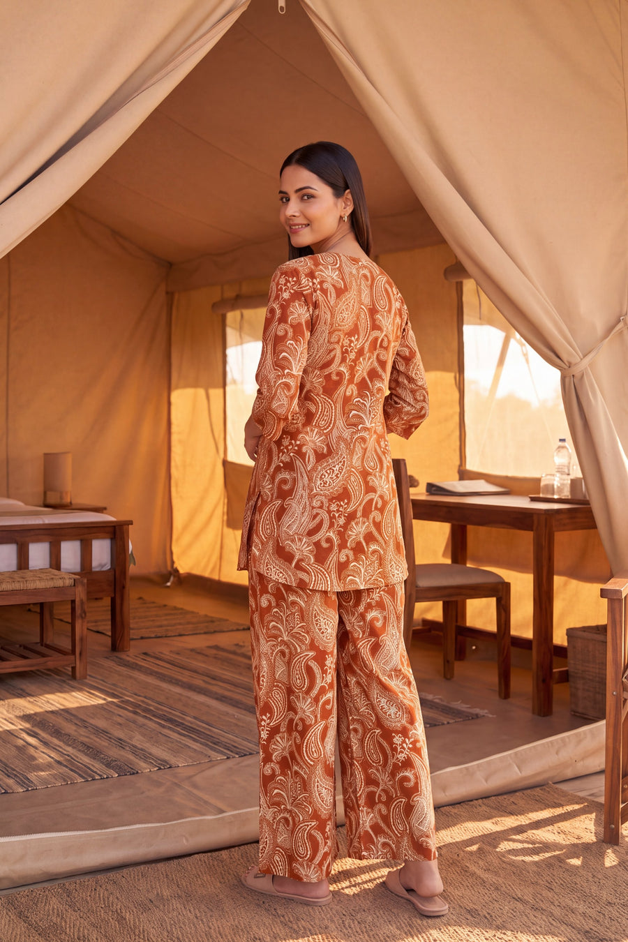 Copper Paisley Cotton Co-ord Set — image 2