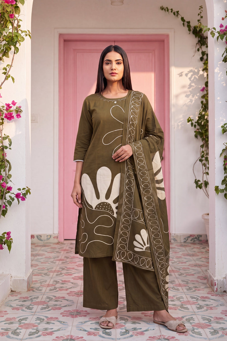 Olive Grove Cotton Dupatta Set — image 9