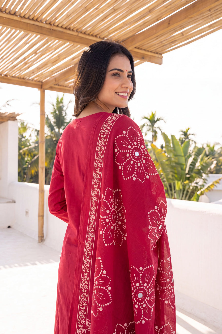 Blush Garden Cotton Dupatta Set — image 9