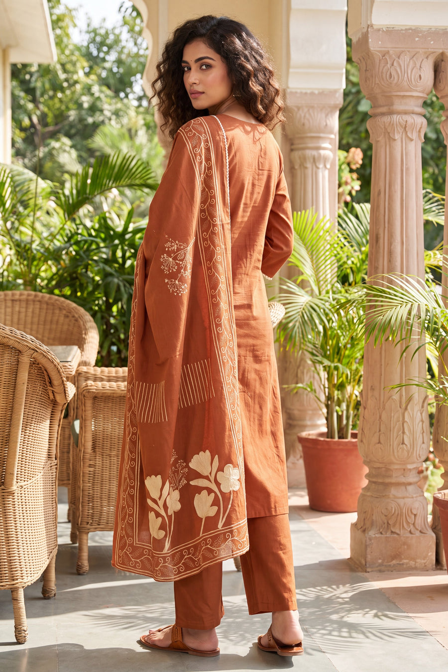 Paprika Tangerine Cotton Dupatta Set — image 10
