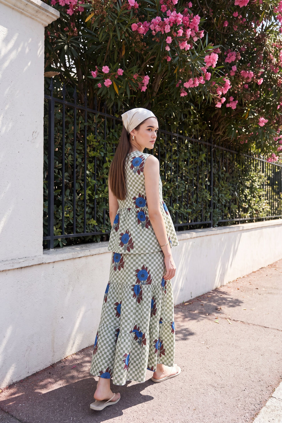 Sage Tiered Cotton Skirt Set — image 9