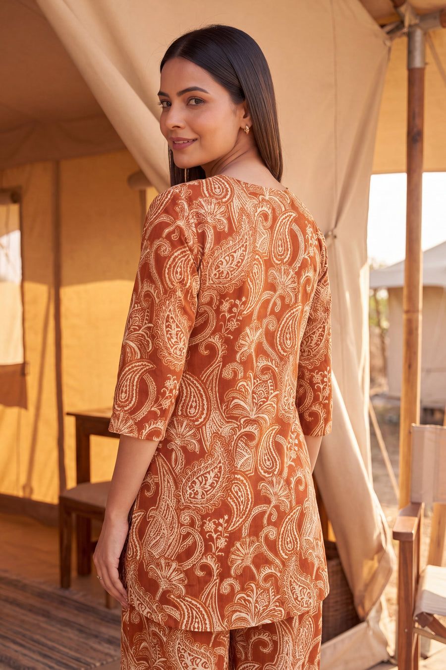 Copper Paisley Cotton Co-ord Set — image 13