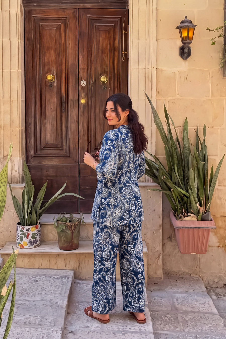 Nightfall Bloom Angrakha Cotton Co-ord Set — image 15