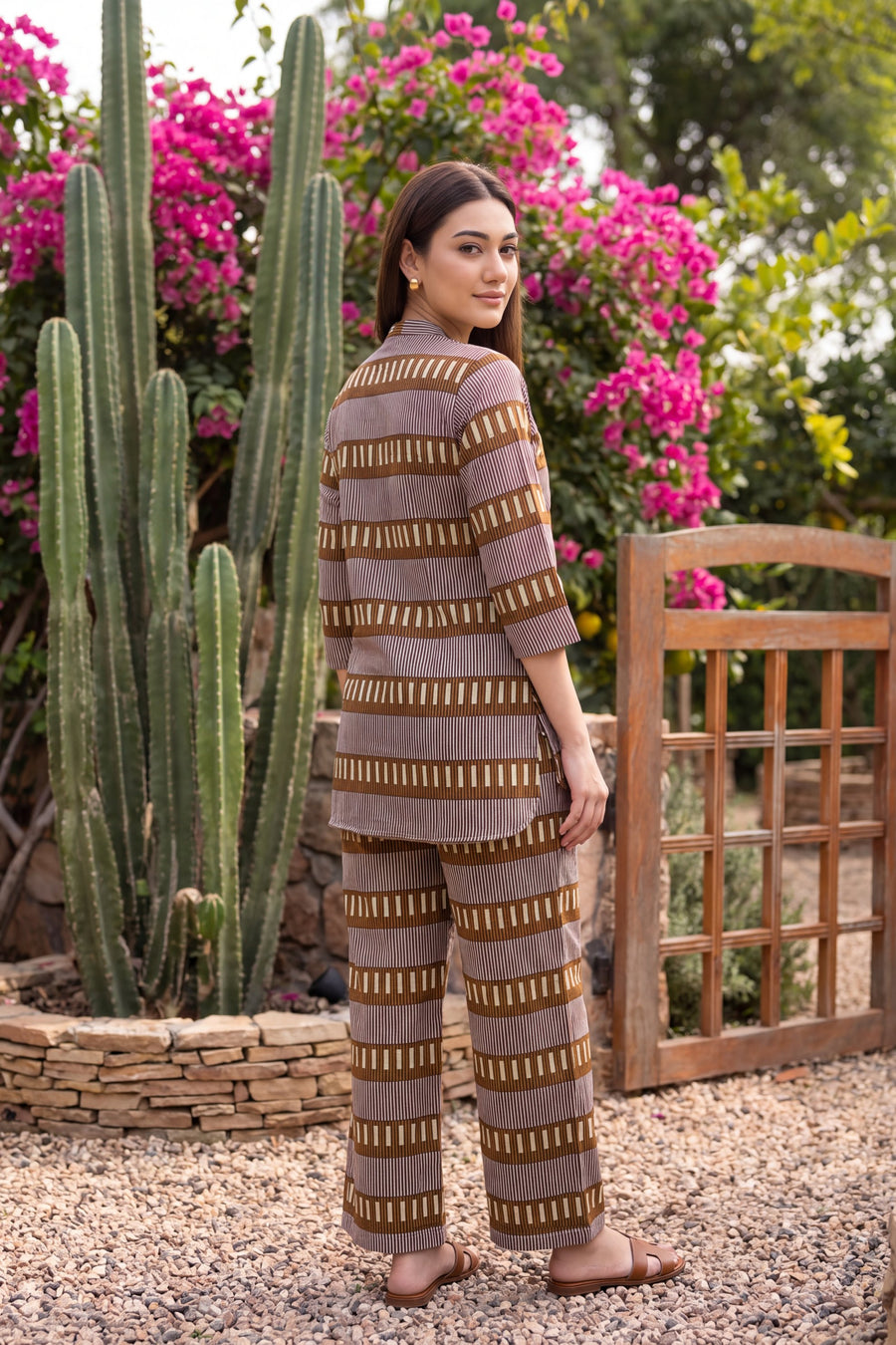 Olive Trellis Angrakha Cotton Co-ord Set — image 2