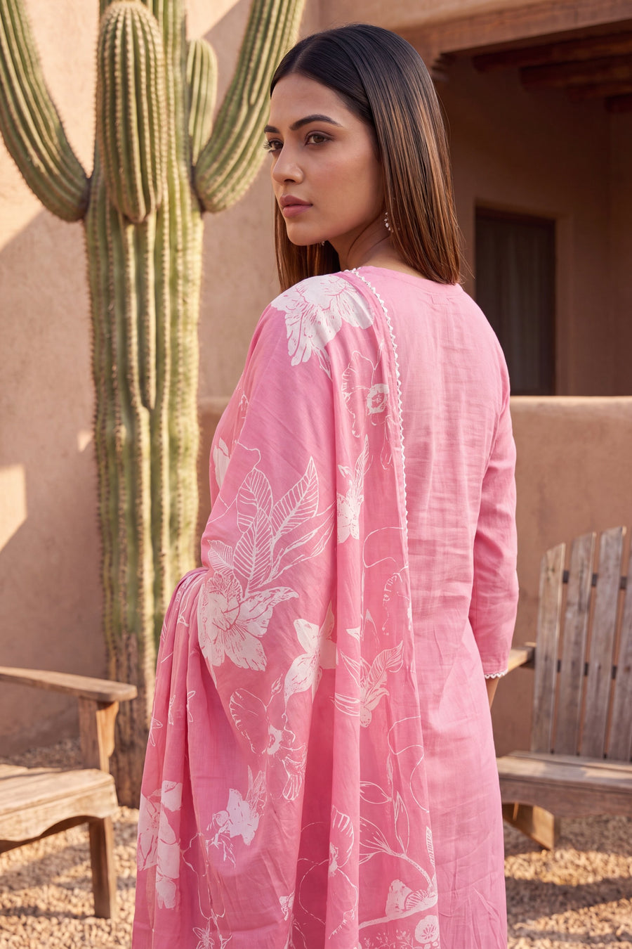 Autumn Petal Cotton Dupatta Set — image 10