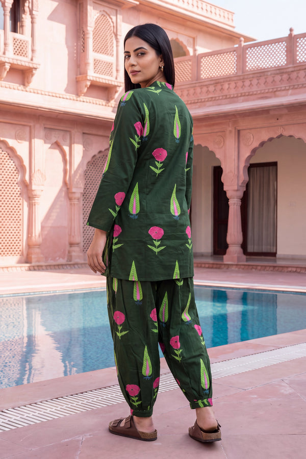 Jade Ripple Cotton Farshi Salwar Set